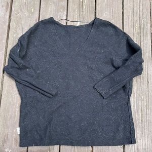 V neck black sweater tunic